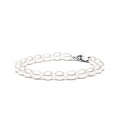 Bratara perle naturale albe si argint 19 cm DiAmanti FCW365-B_19cm-G